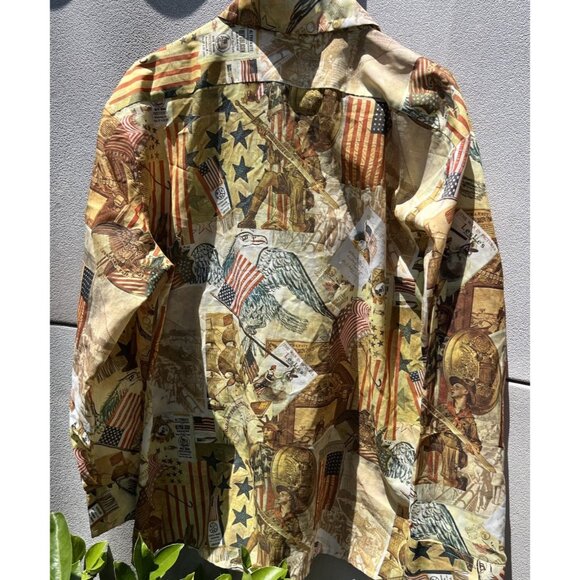 Vintage Media 1970’s Men’s Sz XL Long Sleeve USA Patriotic America Shirt RARE - Picture 13 of 15
